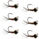 Tungsten Pheasant Tail Tactical Nymph Euro Jig - 6 Flies Size 16