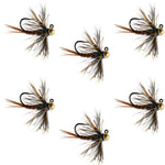 Tungsten Soft Hackle Pheasant Tail Tactical Nymph Euro Jig - 6 Flies Size 14