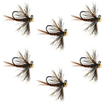 Tungsten Soft Hackle Pheasant Tail Tactical Nymph Euro Jig - 6 Flies Size 12