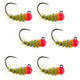 Tungsten Hot Bead Walt's Worm Jig Tactical Czech Nymph Euro Nymphing Fly - 6 Flies Hook Size 12