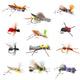 Trout Fly Assortment - Premium Terrestrial Flies - 12 Essential Hoppers, Ants and Beetles with Fly Box