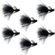 Tungsten Bead Tactical Black Mini Bugger Euro Nymph Fly - 6 Flies Size 8