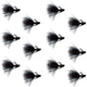 Tungsten Bead Tactical Black Mini Bugger Euro Nymph Fly - 12 Flies Size 8