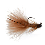 Tungsten Bead Tactical Brown Mini Bugger Euro Nymphing Fly - 6 Flies Size 8
