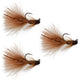 3 Pack Tungsten Bead Tactical Brown Mini Bugger Euro Nymph Fly - Size 12