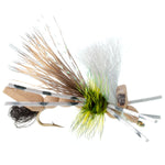 Assorted foam hopper flies for trout fishing from The Fly Fishing Place, size 10 terrestrial fly collection.