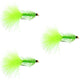 3 Pack Chartreuse Bead Head Crystal Woolly Bugger Streamer Fly - Size 4