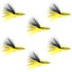 Yellow Black Bead Head Crystal Woolly Bugger Streamer - 6 Flies Size 4