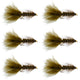 Dark Olive Bead Head Crystal Woolly Bugger Streamer Fly - 6 Flies - Size 4