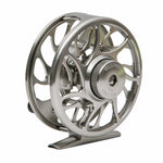 Gray Yellowstone Grizzly fly reel by Jackson Hole Fly Company, featuring a durable design and precision spool for fishing reels.