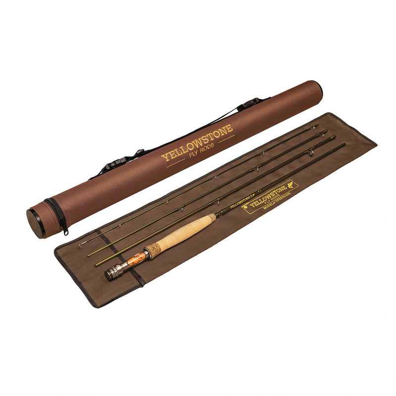 Yellowstone II fly rod by Jackson Hole Fly Company, showing the packaged fly fishing rod with handle and rod sections.