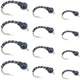 Black Zebra Midge Assortment - Black Bead Head - 1 Dozen - 4 Each of 3 Sizes 14, 16, 18 - Tailwater and Lake Fly Fishing Flies Assortment