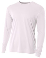 Clouser's Fly Shop men's long sleeve shirt with 44+ UPF cooling performance and logo, featuring lightweight fabric and crew neck design.