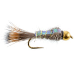 Copper John Flash Back Nymph fly fishing flies from Basics Collection, featuring gold ribbing and flash back details for trout fishing.
