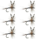 Adams Classic Dry Fly set with six size 20 trout dry flies featuring detailed hooks and realistic insect patterns.