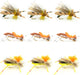 Grasshopper Trout Flies Assortment Foam Hoppers - 9 Flies Size 10