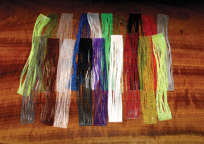 Clouser's Fly Shop Crazy Legs fly tying material in natural colors, featuring vibrant, flexible leg strands for fishing flies.