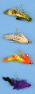 Clouser's JP Bunny Crustacean fly fishing lure with pink and tan feathers and bucktail, designed for freshwater fishing.