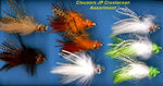 Clouser's JP Crustacean assortment of fishing flies from Clouser's Fly Shop, showcasing various colorful crustacean patterns.