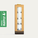 Marble-patterned product in a cardboard box with Buggycycle Mayfly logo on a white background