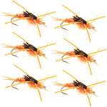 Golden Kaufmann's Tungsten Bead Stonefly Wet Fly with rubber legs, size 8, designed for trout fishing, by The Fly Fishing Place.