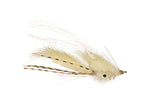 Clouser's Fly Shop Ehler's Long Strip Bonefish fly with weedguard, designed for saltwater fishing, featuring realistic baitfish appearance.