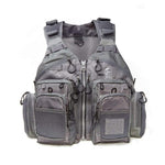 Jackson Hole Fly Company adjustable mesh fishing vest with multiple pockets, designed for anglers and outdoor fishing activities.