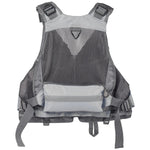 Jackson Hole Fly Company adjustable mesh fishing vest with multiple pockets, designed for comfort and convenience during fishing trips.