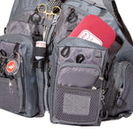 Jackson Hole Fly Company adjustable mesh fishing vest, lightweight with multiple storage pockets for anglers.