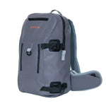 Jackson Hole Fly Company waterproof fishing backpack with multiple compartments and adjustable straps, designed for outdoor fishing trips.