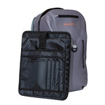 Jackson Hole Fly Company waterproof fishing backpack, 27L size, with multiple compartments and adjustable straps for outdoor use.