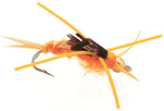 Three Kaufmann’s Golden Stone Fly wet flies with gold beads and rubber legs, trout fishing wet flies on size 8 hooks.