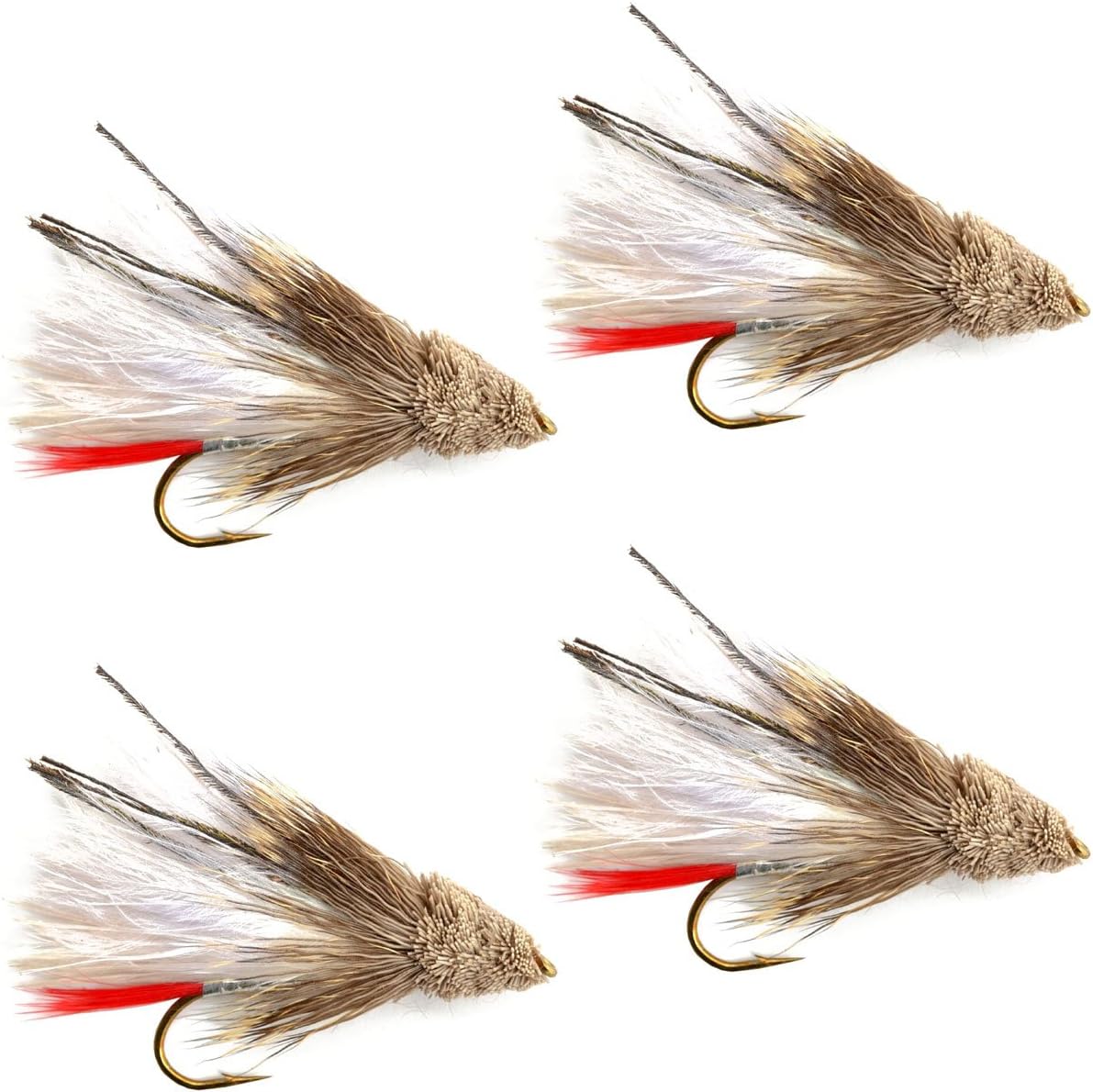 White Marabou Muddler Minnow streamer fly for trout, size 8, featuring marabou feathers, by The Fly Fishing Place.