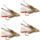 White Marabou Muddler Minnow Streamer Fly - 4 Flies - Size 8