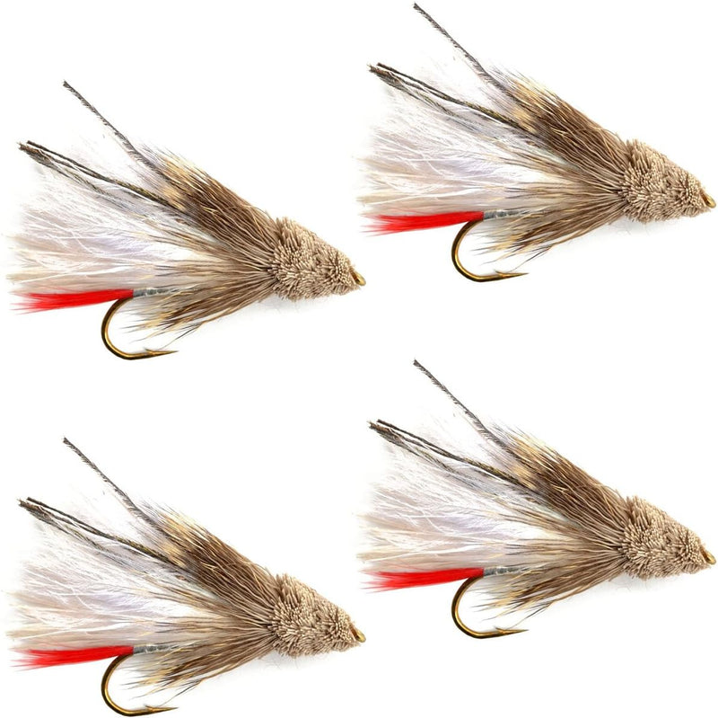 White Marabou Muddler Minnow streamer fly for trout, size 8, featuring marabou feathers, designed for fly fishing.