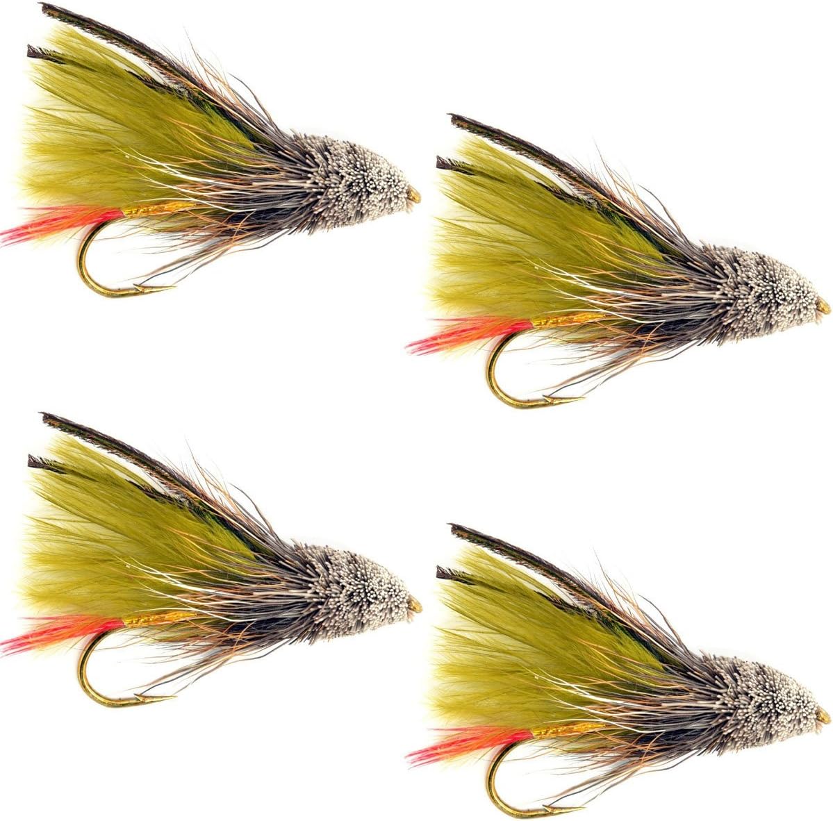 Olive Marabou Muddler Minnow streamer fly for trout, size 8, with marabou feather body and hackle, by The Fly Fishing Place
