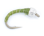 Bead Head Midge Nymphs fly fishing flies, size 14-18, from Basics Collection by The Fly Fishing Place, with detailed bead and hook.