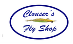 Clouser's Fly Shop long sleeve shirt with 44+ UPF cooling performance and logo, shown in a natural outdoor setting.