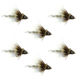 Deer Hair Dahlberg Diver bass fly with white marabou, size 4 hook, wide gape, weed guard for bass fishing.