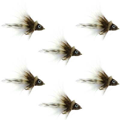Deer Hair Dahlberg Diver bass fly with white marabou, size 4 hook, wide gape, weed guard for bass fishing.