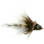 White Marabou Dahlberg Diver bass fly with size 4 hook, wide gape, weed guard, designed for bass fishing by The Fly Fishing Place.