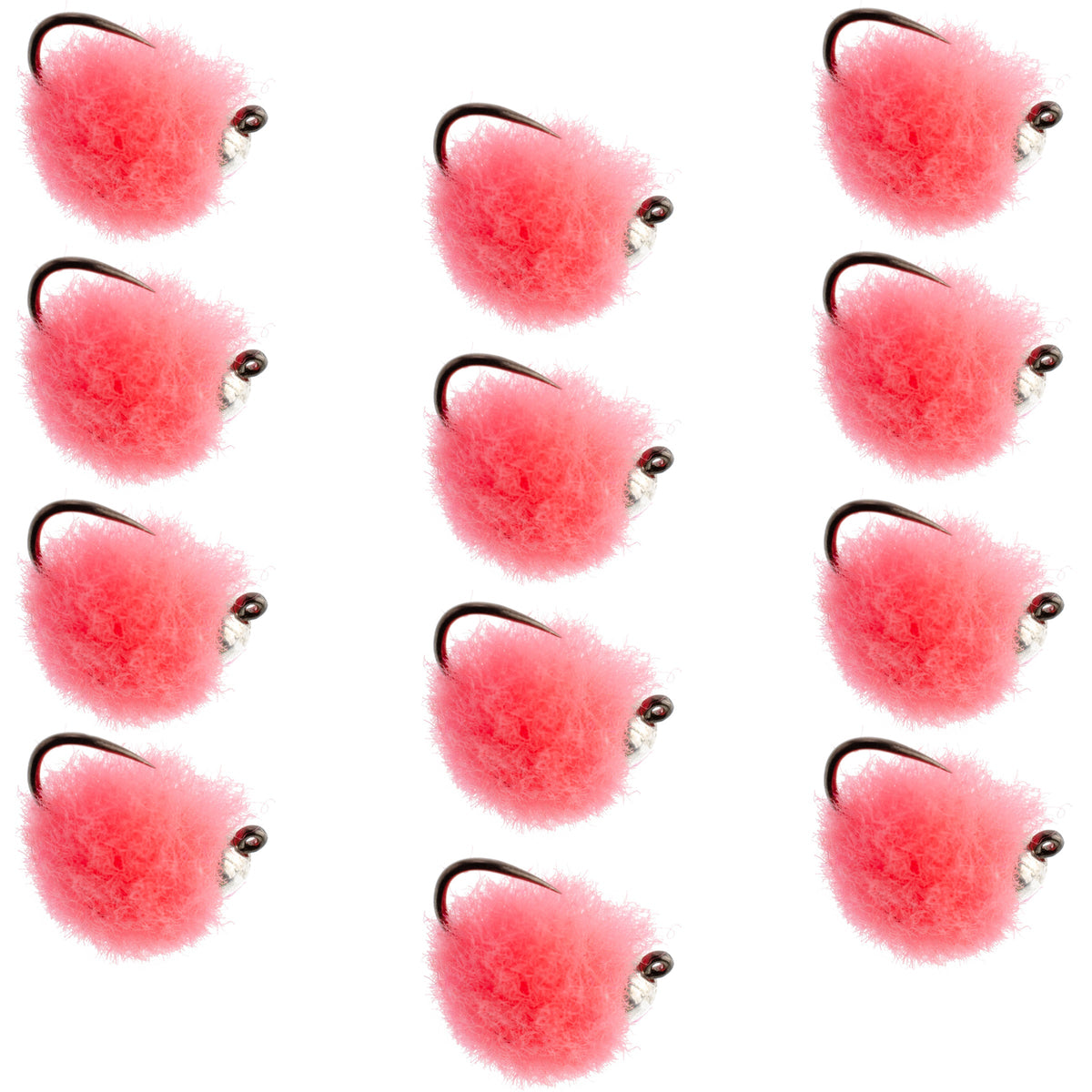 Tungsten Bead Tactical Euro Hot Pink Jig Egg Czech Nymph Fly, size 16, designed for trout fishing, barbless wet fly by The Fly Fishing Place.