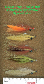 Clouser's Fly Shop Kreh Half & Half fishing fly resting on a natural background, showcasing detailed feather and hook craftsmanship.