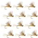 Tan X Caddis Emerging Caddis Adult Trout Dry Fly - 1 Dozen Flies Hook Size 14