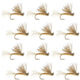 Tan X Caddis Emerging Caddis Adult Trout Dry Fly - 1 Dozen Flies Hook Size 18