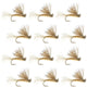 Tan X Caddis Emerging Caddis Adult Trout Dry Fly - 1 Dozen Flies Hook Size 16